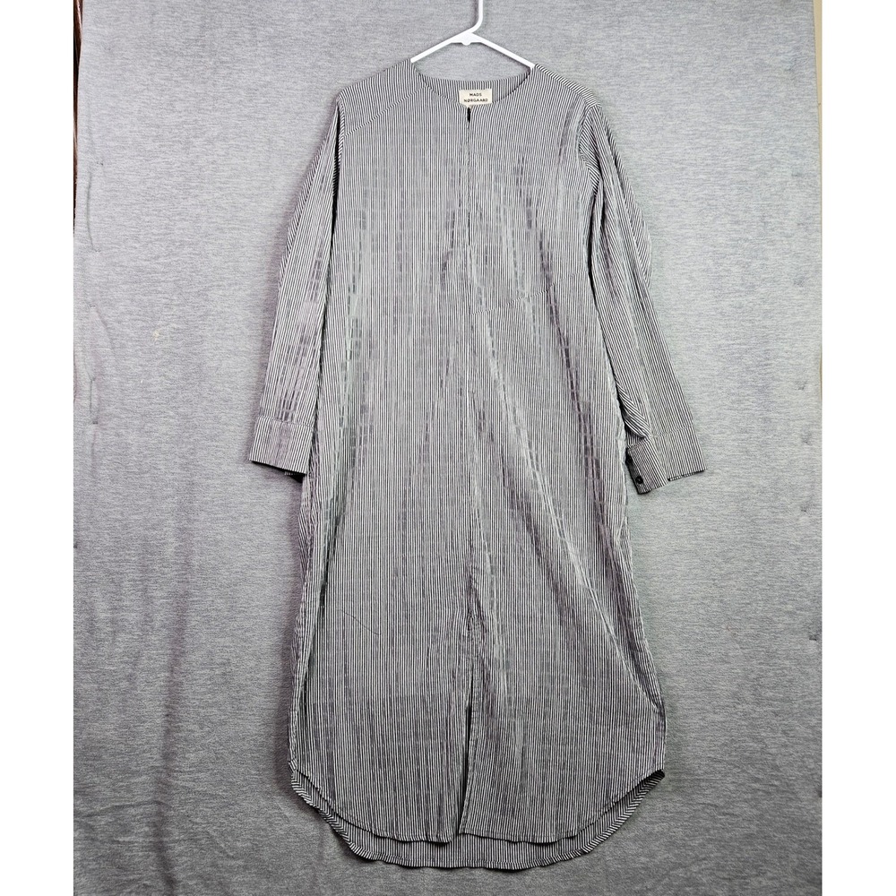 Mads Norgaard Copenhagen Rosaly Dress Zip up Stripe Crinkle Pop Sz Eu36 US 6